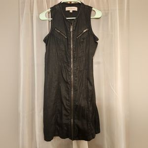 Calvin Klein Black Zip Dress with Collar